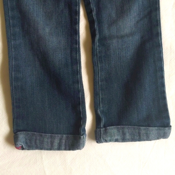 old navy paper bag waist straight leg rolled hem denim jeans 3T toddler girls - Picture 5 of 8